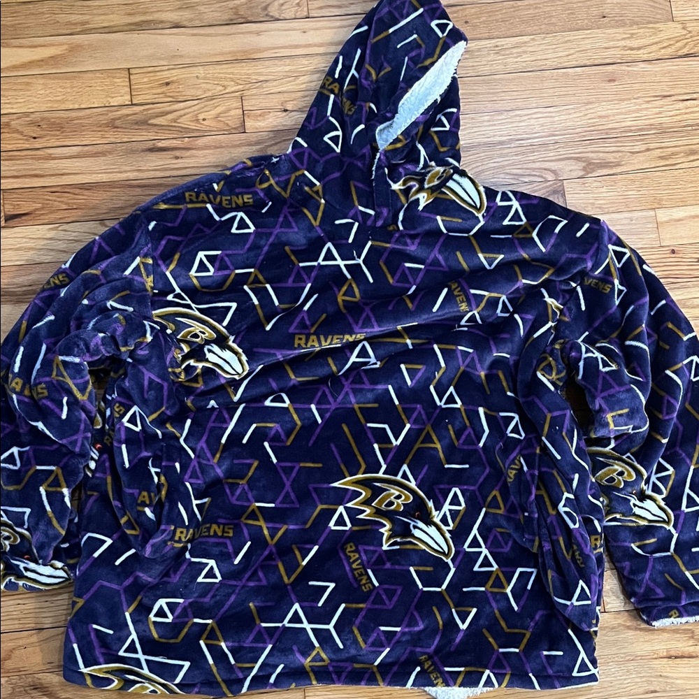 Purple Hooded Ravens Fleece Pullover